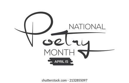 National Poetry Month. Literature greeting template for banner, card, poster, background.

