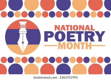 National Poetry Monat Vektorgrafik. Geeignet für Grußkarten, Poster und Banner.