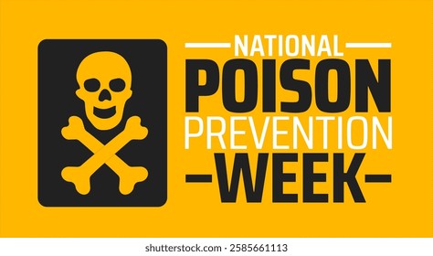 National Poison Prevention Week background banner or poster design template. observed every year in March. Holiday concept. Use to any Template, card, poster, placard, template.