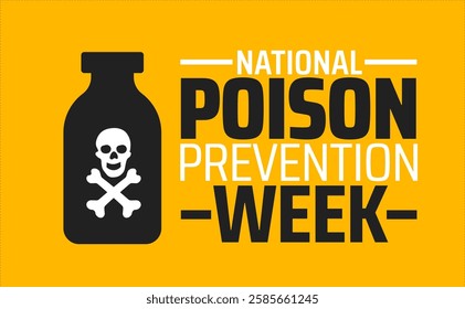 National Poison Prevention Week background banner or poster design template. observed every year in March. Holiday concept. Use to any Template, card, poster, placard, template.