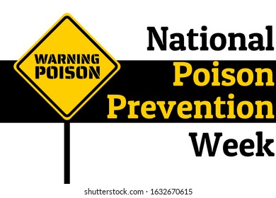 National Poison Prevention Week Concept. Template For Background, Banner, Card, Poster With Text Inscription. Vector EPS10 Illustration