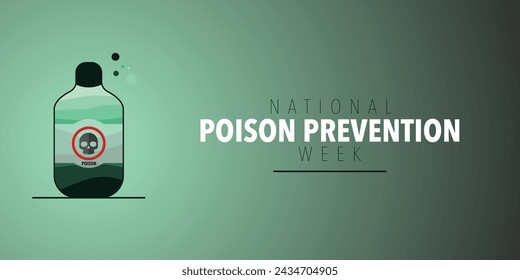 National Poison prevention week (NPPW) is observed every year in March, to highlight the dangers of poisonings for people of all ages. vector illustration