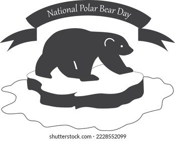 National polar bear day, happy polar bear day symbol vector