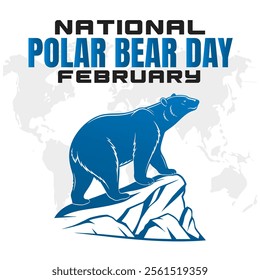 NATIONAL POLAR BEAR DAY social media post Vector Illustration on february