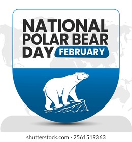 NATIONAL POLAR BEAR DAY social media post Vector Illustration on february