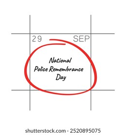 National Police Remembrance Day, September 29, calendar date.