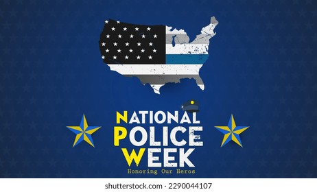National Police Week with an American flag celebration concept. Poster and banner design vector illustration.
