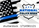 National Police Week. Celebrated in the United States in May. Police Officers Honor and Memorial Day. Poster, card, banner, background design. Vector illustration eps 10.