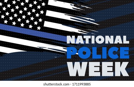 National Police Week. Celebrated in the United States in May. Police Officers Honor and Memorial Day. Poster, card, banner, background design. Vector illustration eps 10.