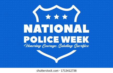 National Police Week. Celebrated in the United States in May. Police Officers Honor and Memorial Day. Poster, card, banner, background design. Vector illustration eps 10.