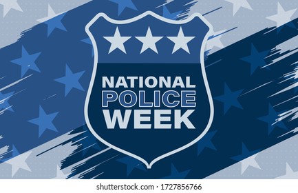 National Police Week. Celebrated in the United States in May. Police Officers Honor and Memorial Day. Poster, card, banner, background design. Vector illustration eps 10.