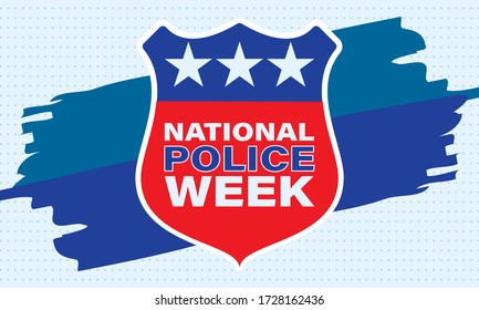 National Police Week. Celebrated in the United States in May. Police Officers Honor and Memorial Day. Poster, card, banner, background design. Vector illustration eps 10.