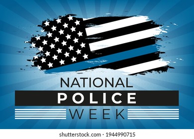 National Police Week. Celebrated in the United States in May. Police Officers Honor and Memorial Day. Poster, card, banner, background design. Vector illustration eps 10.