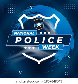 National Police Week. Celebrated in the United States in May. Police Officers Honor and Memorial Day. Poster, card, banner, background design. Vector illustration eps 10.