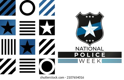 National Police Week. Celebrated in the United States in May. Police Officers Honor and Memorial Day. Poster, card, banner, background design. Vector illustration eps 10.