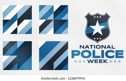 National Police Week. Celebrated in the United States in May. Police Officers Honor and Memorial Day. Poster, card, banner, background design. Vector illustration eps 10.