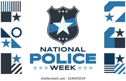 National Police Week. Celebrated in the United States in May. Police Officers Honor and Memorial Day. Poster, card, banner, background design. Vector illustration eps 10.