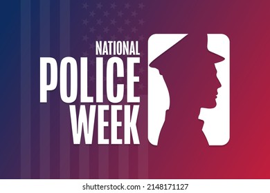 National Police Week. Holiday concept. Template for background, banner, card, poster with text inscription. Vector EPS10 illustration