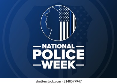 National Police Week. Holiday concept. Template for background, banner, card, poster with text inscription. Vector EPS10 illustration