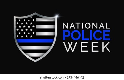 National Police Week (NPW) Is Observed Each Year In May In United States That Pays Tribute To The Local, State, And Federal Officers Who Have Died Or Disabled, In The Line Of Duty. Vector Art