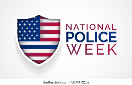 National Police week (NPW) is observed each year in May in United states that pays tribute to the local, state, and federal officers who have died or disabled, in the line of duty. vector art
