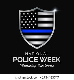 National Police week (NPW) is observed each year in May in United states that pays tribute to the local, state, and federal officers who have died or disabled, in the line of duty. vector art