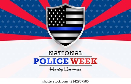 National Police week (NPW) is observed every year in May in United states that pays tribute to the local, state, and federal officers who have died or disabled, in the line of duty. vector art