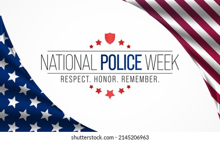 National Police week (NPW) is observed every year in May in United states that pays tribute to the local, state, and federal officers who have died or disabled, in the line of duty. vector art