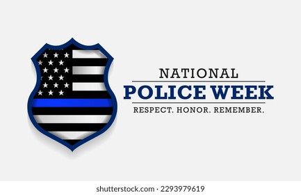 National Police week (NPW) is observed every year in May in United states that pays tribute to the local, state, and federal officers who have died or disabled, in the line of duty. vector art