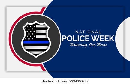 National Police week (NPW) is observed every year in May in United states that pays tribute to the local, state, and federal officers who have died or disabled, in the line of duty. vector art