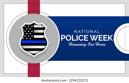 National Police week (NPW) is observed every year in May in United states that pays tribute to the local, state, and federal officers who have died or disabled, in the line of duty. vector art