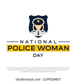 National Police Woman Day. Police Woman Day Vector Design. Woman Police Logo Design Template. 