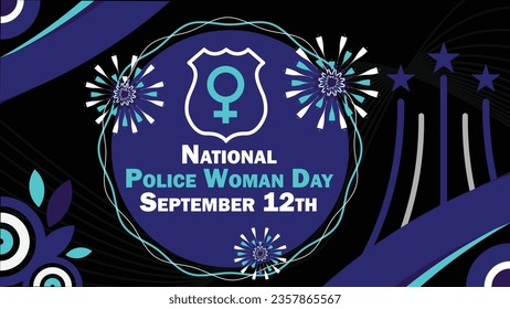 National Police Woman Day vector banner design. Happy National Police Woman Day modern minimal graphic poster illustration.