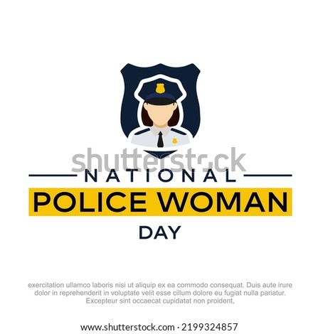 National Police Woman Day. Police Woman Day vector design. woman police logo design template. 