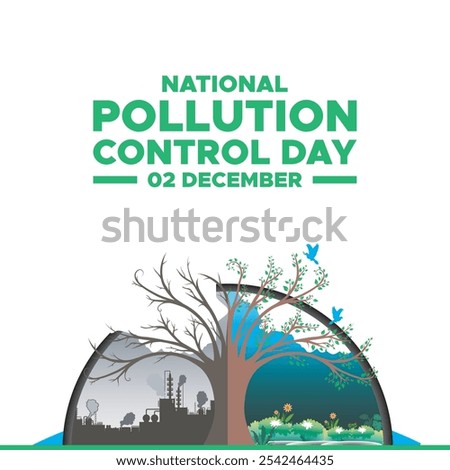National pollution control day. 2nd December. National pollution control day poster, banner. Vector illustration.National Pollution Control Day Vector, Typographic Design.