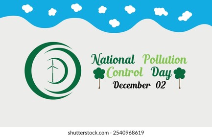 Dia Nacional De Controle Da Poluição 2 De dezembro, Para Uma Campanha De Sensibilização Sobre A Fábrica, Ilustração De Projeto Vetorial .