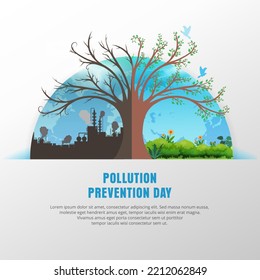 National pollution control day design background vector. World pollution prevention day design background vector