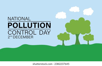 National Pollution control day is observed every year on December 2. Forest or Vehicle Problems in Template design. Banner, poster, card, background design.