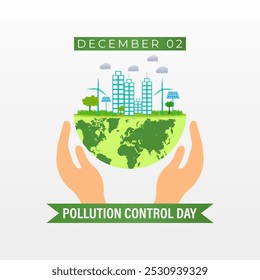 National pollution control day is observed every year on December. To raise people's awareness about environmental issues and the importance of taking care of it. Banner poster, flyer and background.