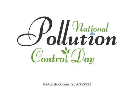 El día nacional de control de la contaminación se celebra cada año en diciembre. Concienciar a las personas sobre los problemas ambientales y la importancia de cuidarlos. Cartel de Anuncio, volante y fondo.