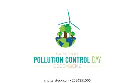 National Pollution Control day is observed every year on December. Nature Awareness concept. background, placard, banner template Vector illustration design.