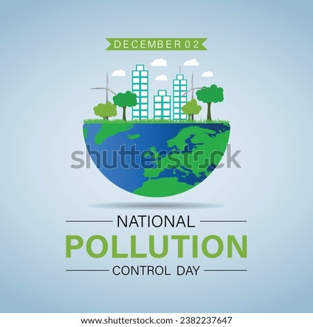 National Pollution control day is observed every year on December 2. Forest or Vehicle Problems in Template design. Banner, poster, card, background design.