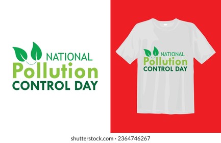 National Pollution Control Day Vector, Typographic Design.