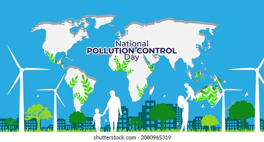 national pollution control day-vector illustration