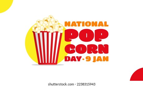 National popcorn day background vector flat style. Suitable for poster, cover, web, social media banner.