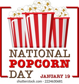 National Popcorn Day Banner Design illustration