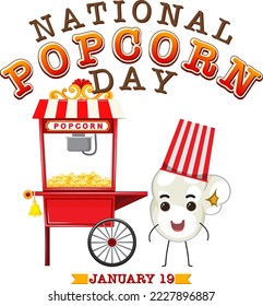 National Popcorn Day Banner Design illustration