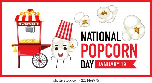 National Popcorn Day Banner Design illustration