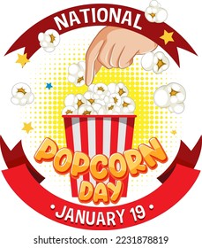 National Popcorn Day Banner Design illustration