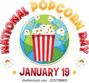 National popcorn day banner design illustration